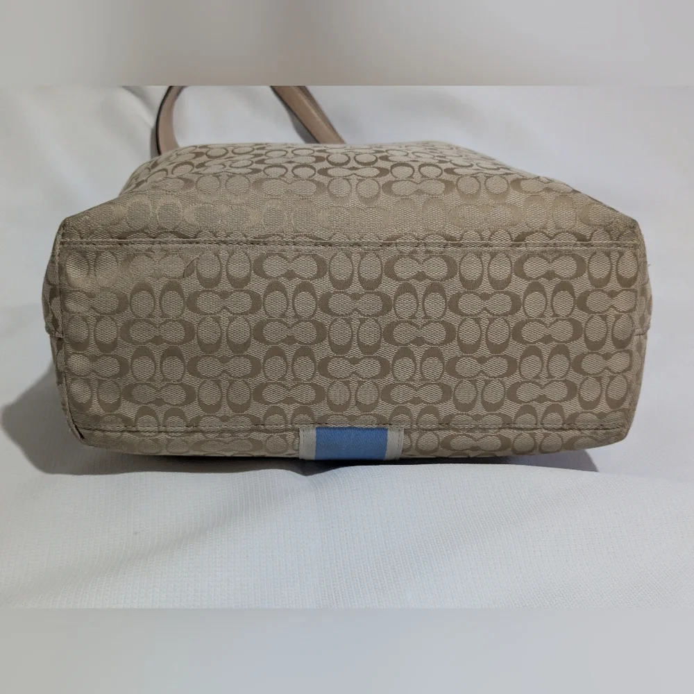 Coach Signature Stripe Vintage Tote/ Shoulder Bag - Picture 3 of 15